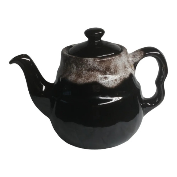 Vintage Hamilton Royal Canadian Pottery  two-tone brown glazed teapot - Picture 1 of 10